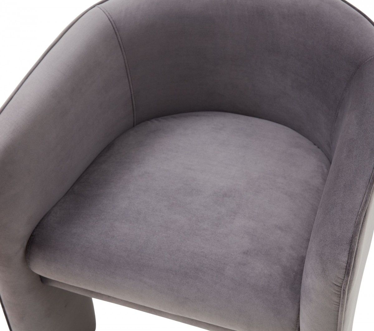 Contemporary Velvet Three Legged Chair - Dark Gray