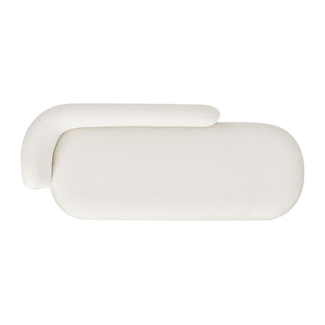 Aire - RAF Modern Rounded Chaise Lounge - Ivory White by Jennifer Taylor Home | Bel Furniture