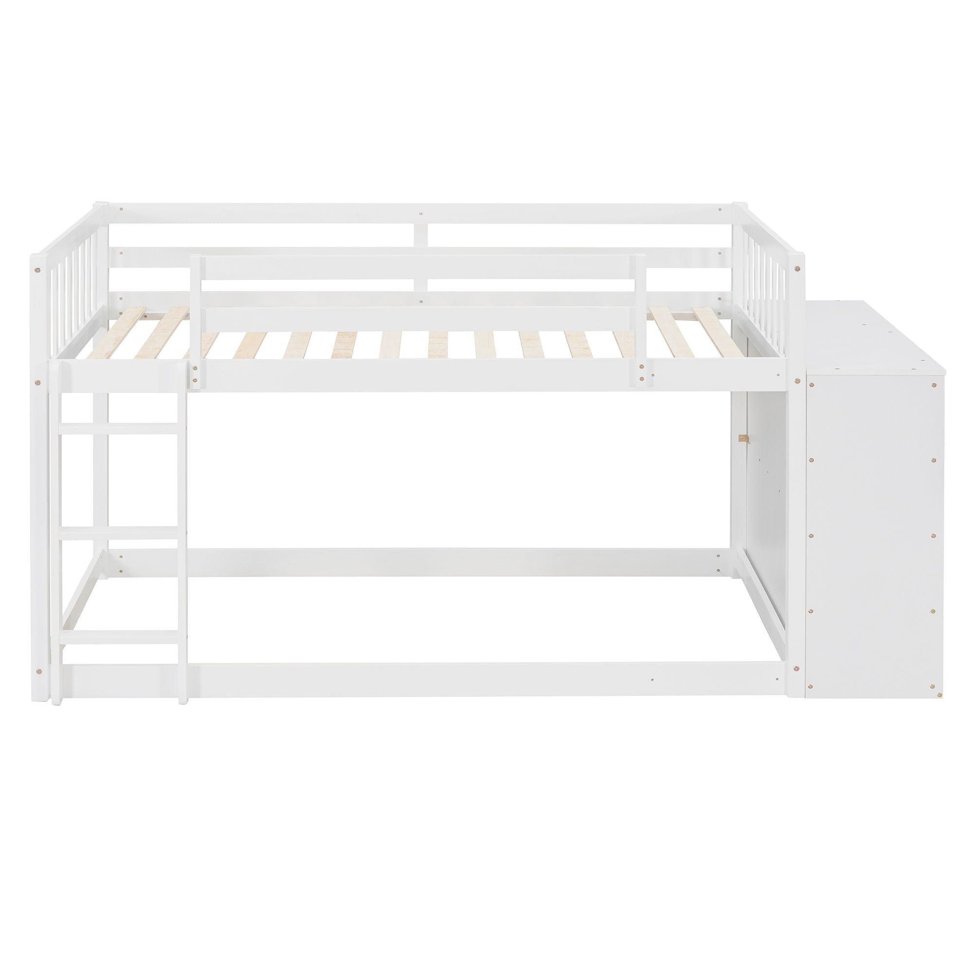 Twin Over Twin Bunk Bed With 4 Drawers And 3 Shelves