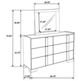 Hyland - 6-Drawer Dresser With Mirror - Natural