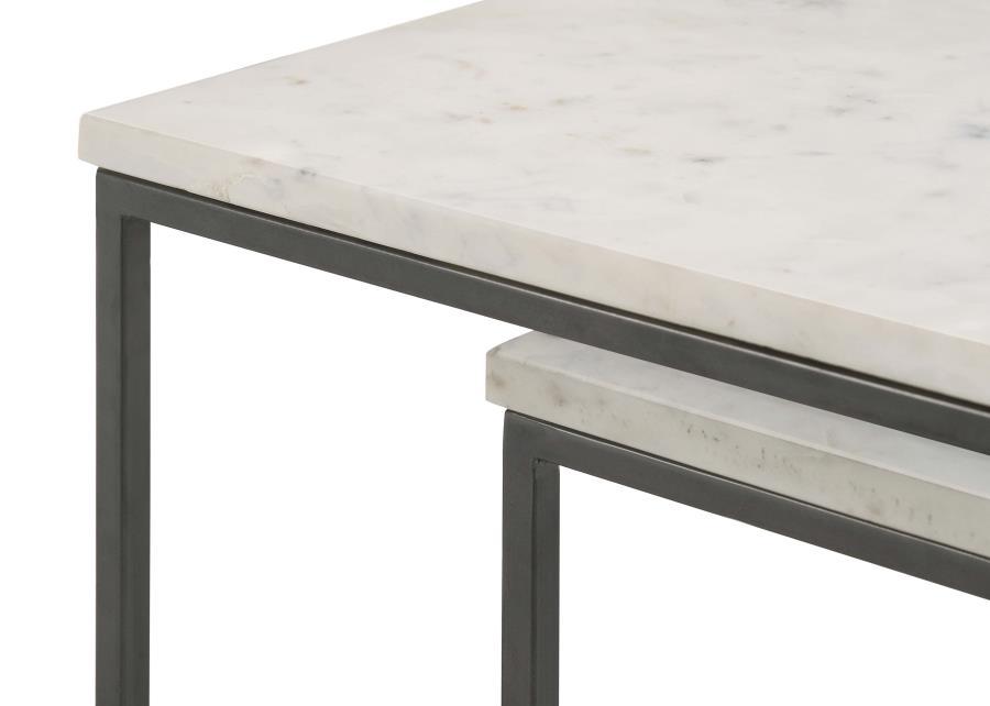 Medora - Marble Top Nesting Table Set