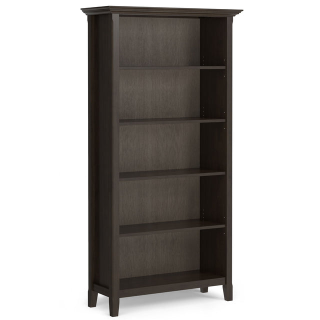 Amherst - Transitional 5 Shelf Bookcase - Brown by Simpli-Home | Bel Furniture
