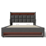 Upholstered Platform Bed With A Hydraulic Storage System, LED And USB Charging (Without Mattress)