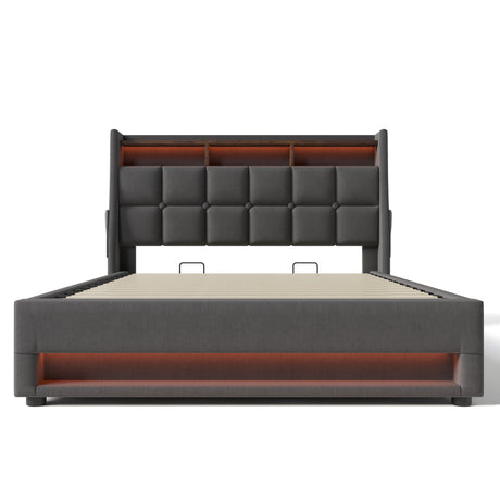 Upholstered Platform Bed With A Hydraulic Storage System, LED And USB Charging (Without Mattress) - view 43