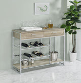 Melrose - 2-Drawer Home Bar Storage With Wine Rack Gray - Gray by Coaster Fine Furniture | Bel Furniture
