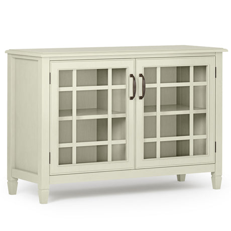 Connaught - Handcrafted Low Storage Cabinet White by Simpli-Home | Bel Furniture