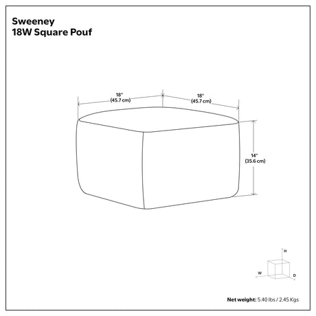 Sweeney - Upholstered Square Pouf - view 10