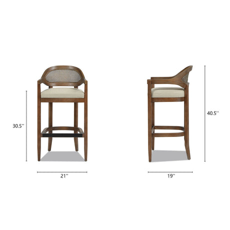 Americana - Mid-Century Modern Cane Back Counter Stool - view 64