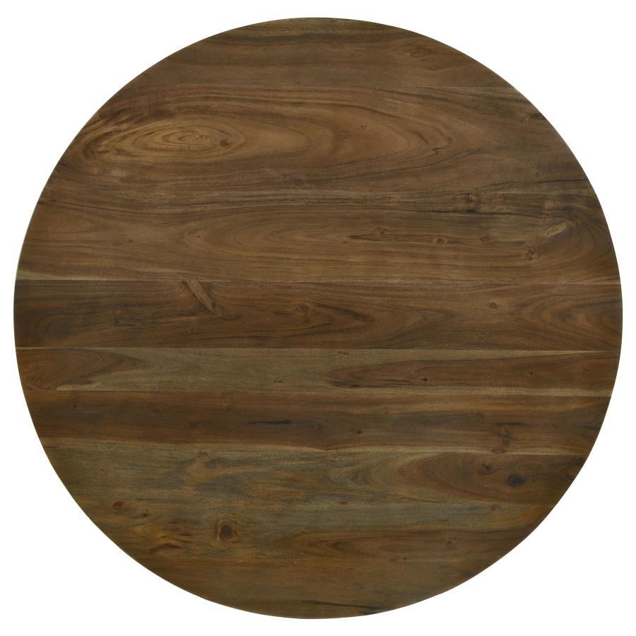 Zack - Round Coffee Table - Smokey Gray And Black