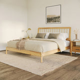 Mid-Century Modern Solid Wood Spindle Bed by Walker Edison | Bel Furniture