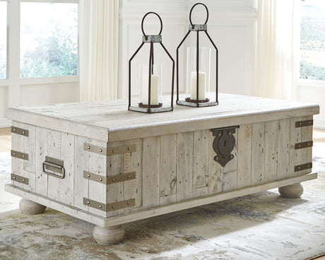 Carynhurst - White Wash Gray - Lift Top Cocktail Table by Signature Design by Ashley® | Bel Furniture