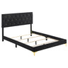 Kendall - Panel Upholstered Bed Black King by CoasterEveryday | Bel Furniture