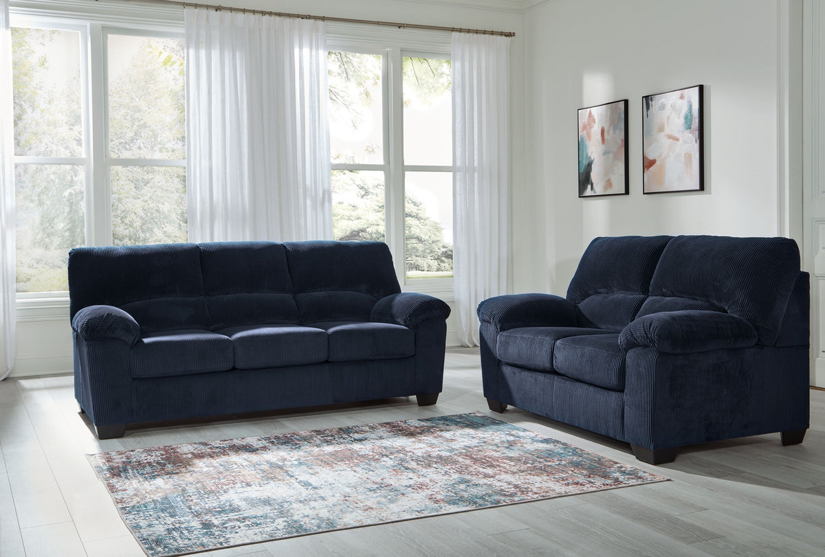 Simplejoy - Living Room Set Blue 2 Pc. Sofa, Loveseat by Signature Design by Ashley® | Bel Furniture