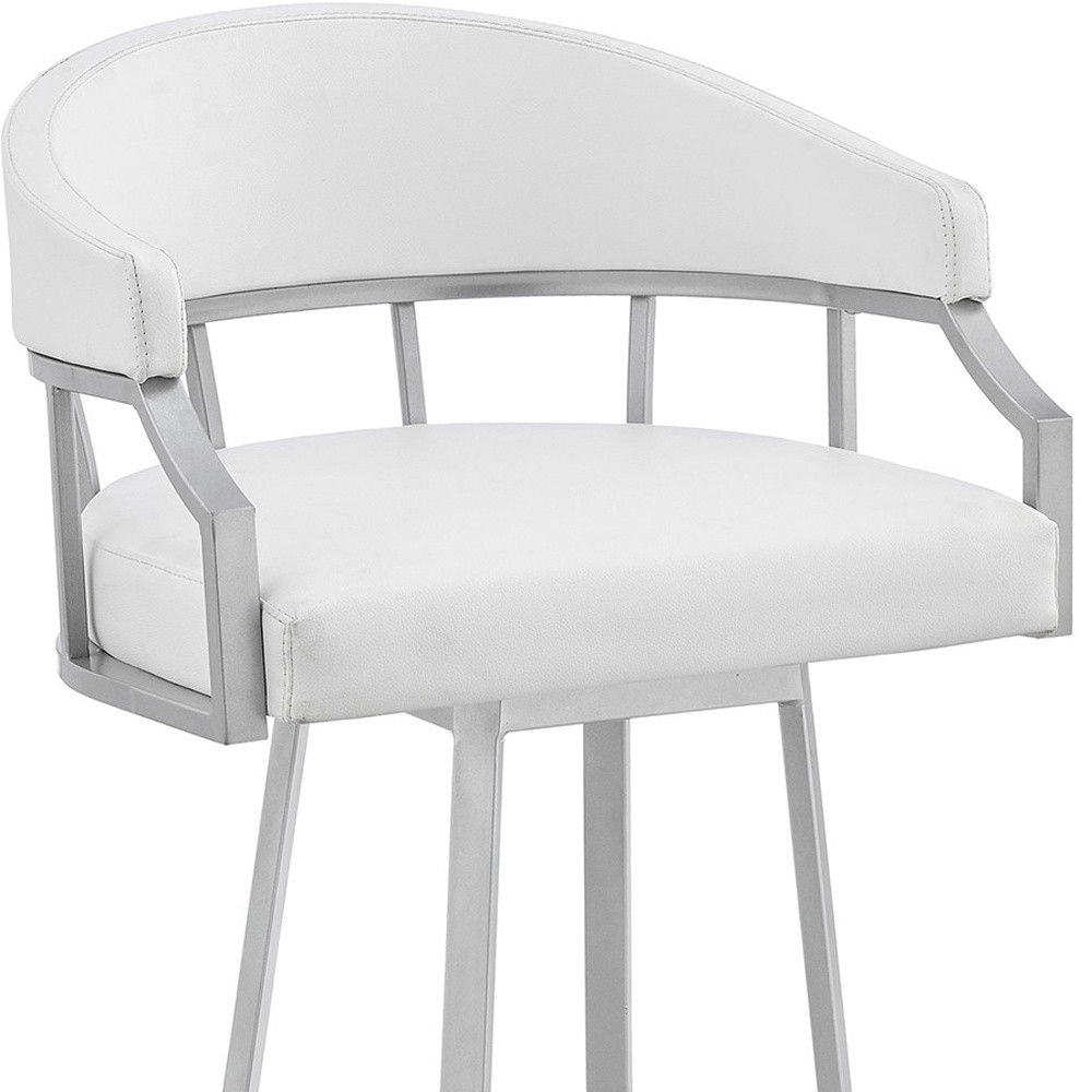 40" Swivel Low Back Bar Height Bar Chair - White