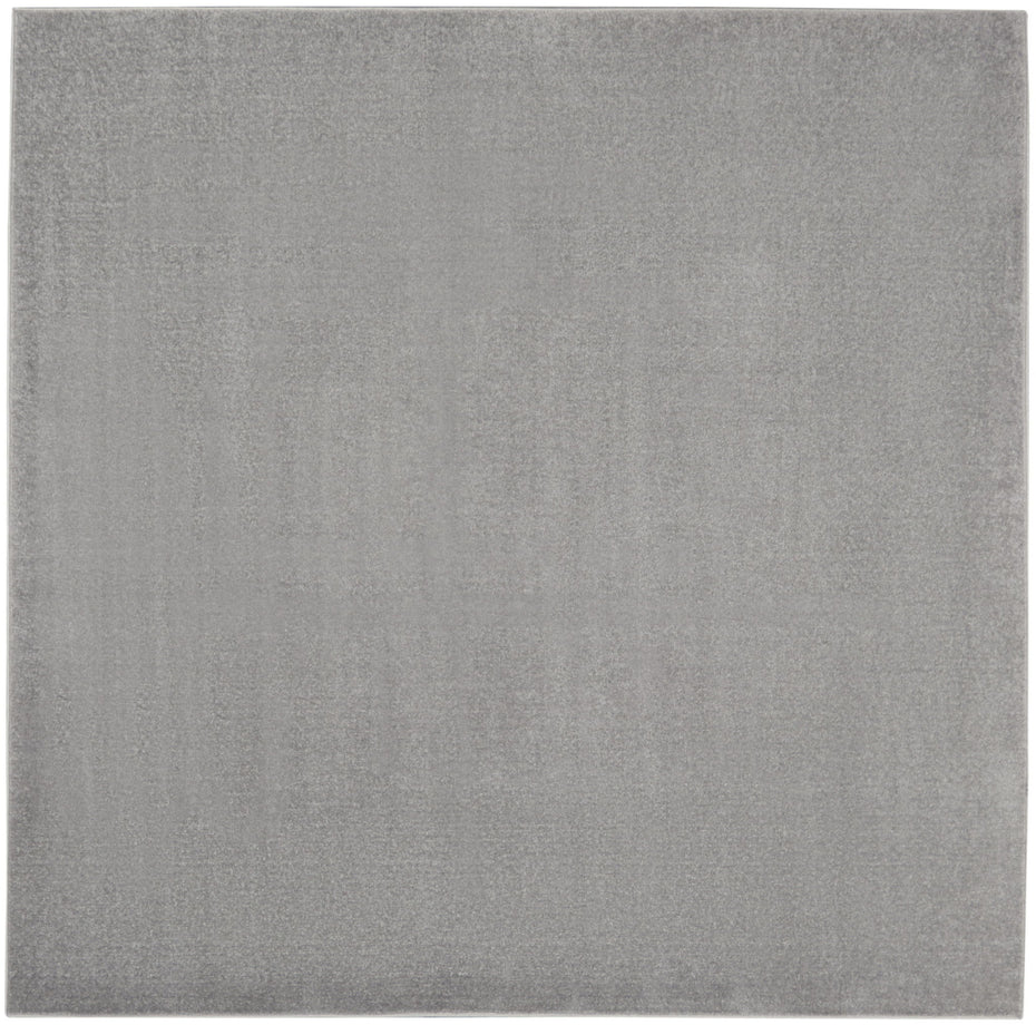 5' X 5' Square Non Skid Indoor / Outdoor Area Rug - Silver Gray