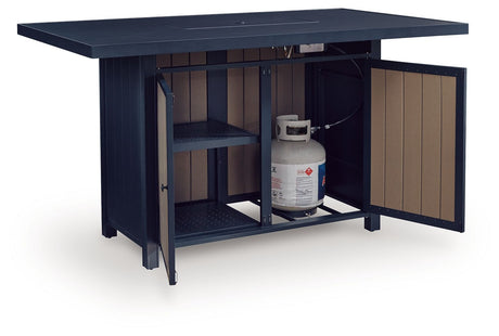 East Beach - Rectangular Bar Table With Fire Pit - Blue - view 8