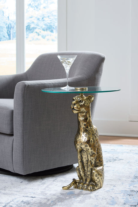 Vallain - Accent Table - Antique Gold Finish - view 6