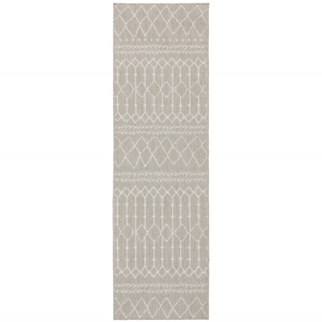 Indoor / Outdoor Area Rug - Gray / Ivory