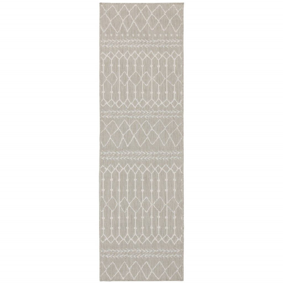 Indoor / Outdoor Area Rug - Gray / Ivory