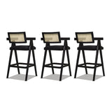 Milan - Modern Webbing Back Stool With Arms (Set of 3) by Jennifer Taylor Home | Bel Furniture