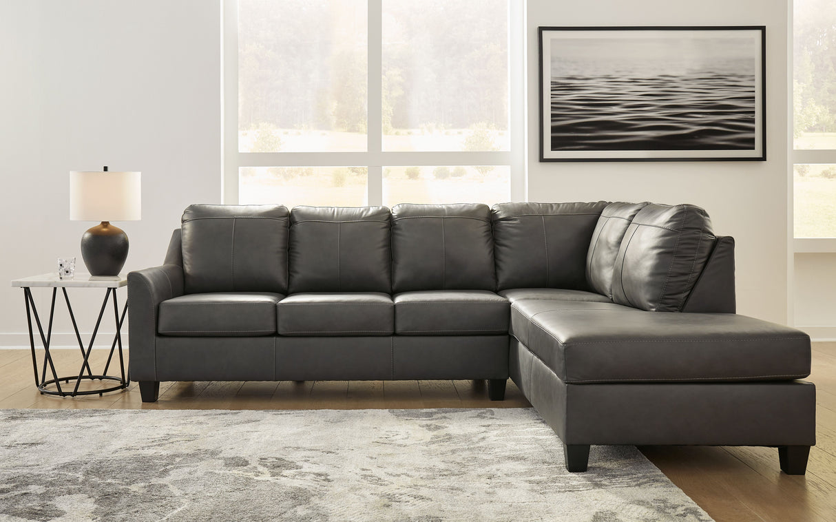 Valderno - Fog - 2-Piece Sectional With Raf Corner Chaise by Signature Design by Ashley® | Bel Furniture