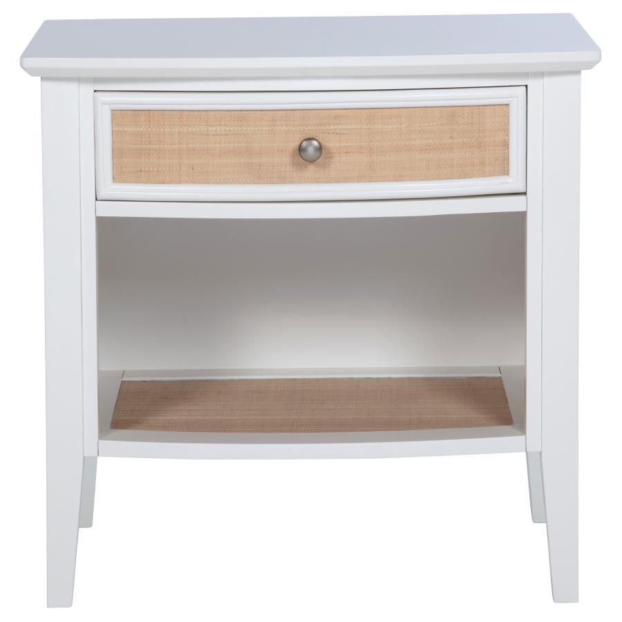Bexhill - 1-Drawer Nightstand Bedside Table - White by Coaster Fine Furniture | Bel Furniture
