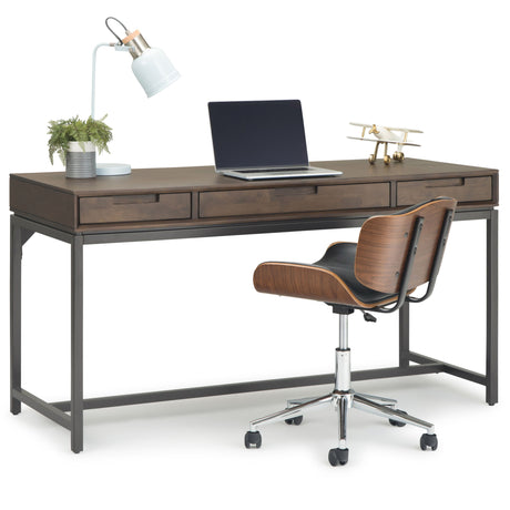 Banting - Mid Century Desk - Walnut Brown by Simpli-Home | Bel Furniture