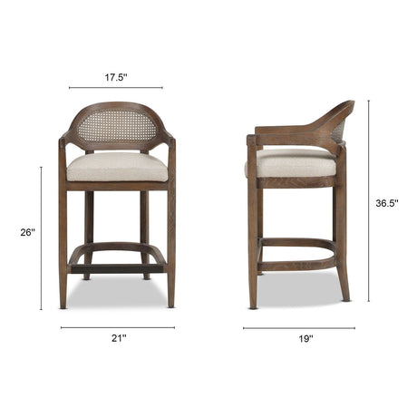 Americana - Mid-Century Modern Cane Back Counter Stool - view 65