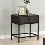 Ava - MDF End Table With Charging Ports And Metal Base - Espresso by Lilola Home | Bel Furniture