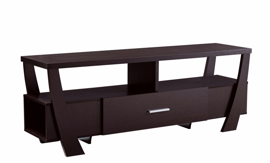 Particle Board And Mdf Cabinet Enclosed Storage TV Stand - Dark Brown