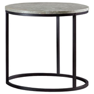 Lainey - Round Faux Marble Side End Table