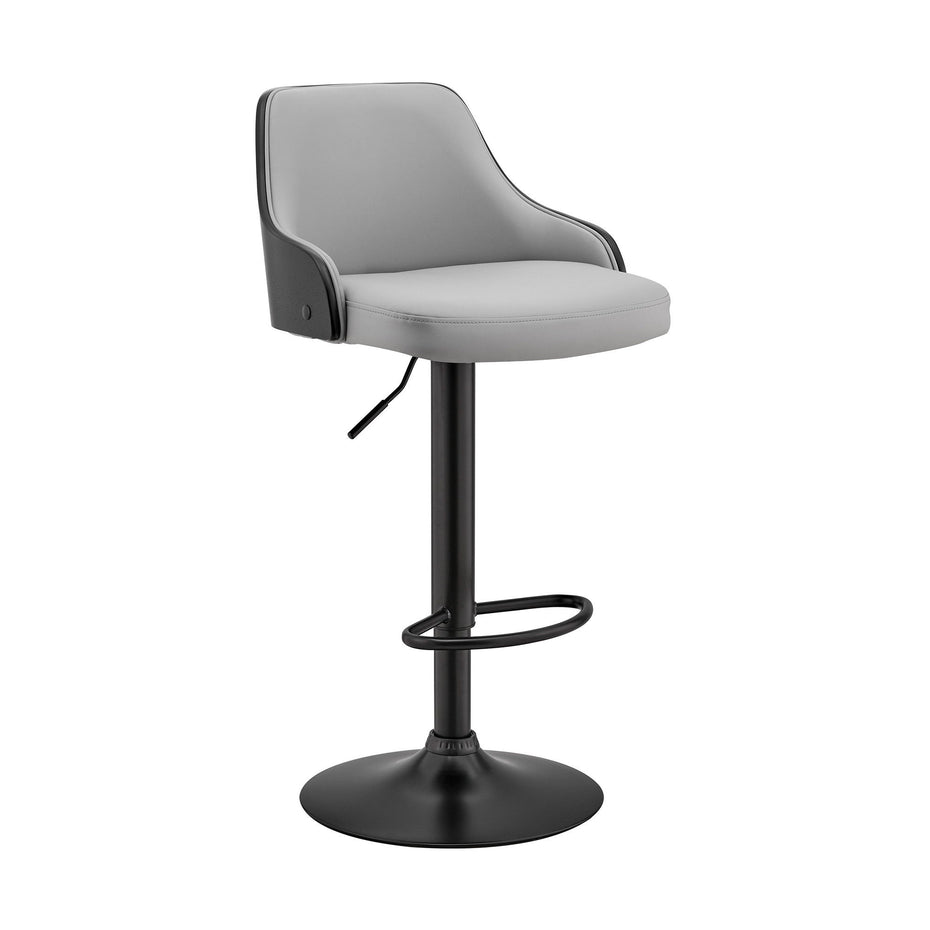 41" Swivel Adjustable Height Bar Chair - Gray / Black