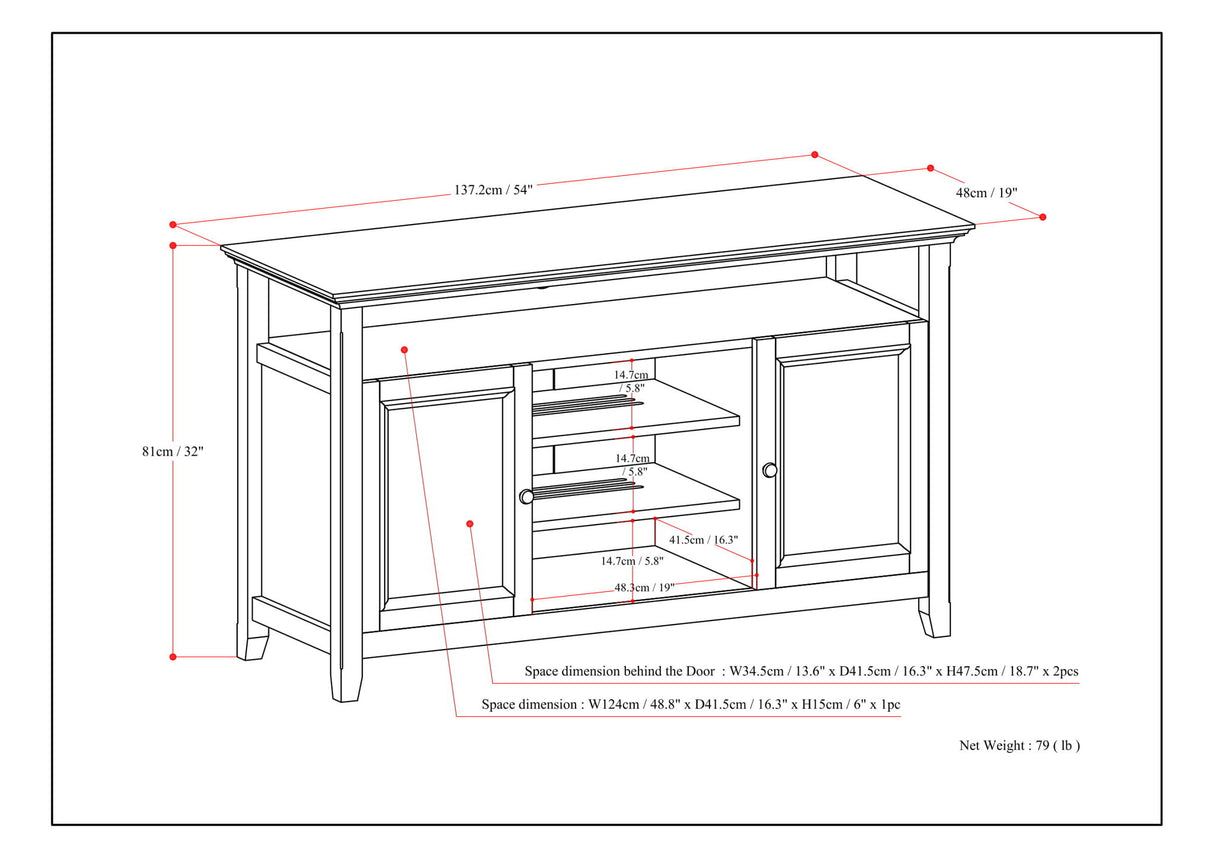 Amherst - TV Media Stand - Rustic Natural Aged Brown by Simpli-Home | Bel Furniture
