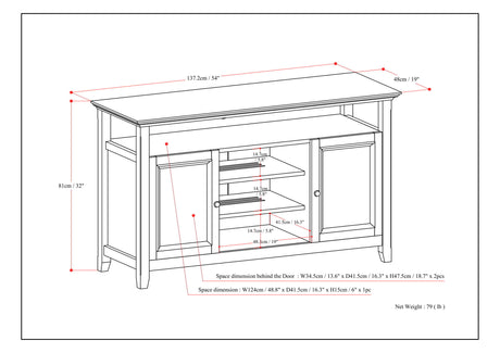 Amherst - TV Media Stand - Rustic Natural Aged Brown by Simpli-Home | Bel Furniture