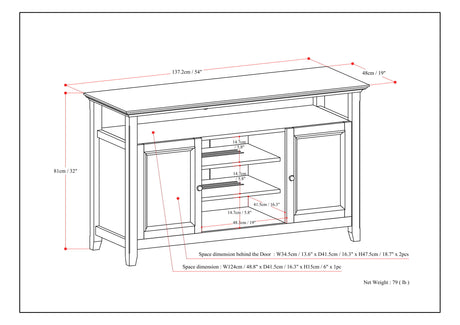 Amherst - TV Media Stand, Handcrafted by Simpli-Home | Bel Furniture