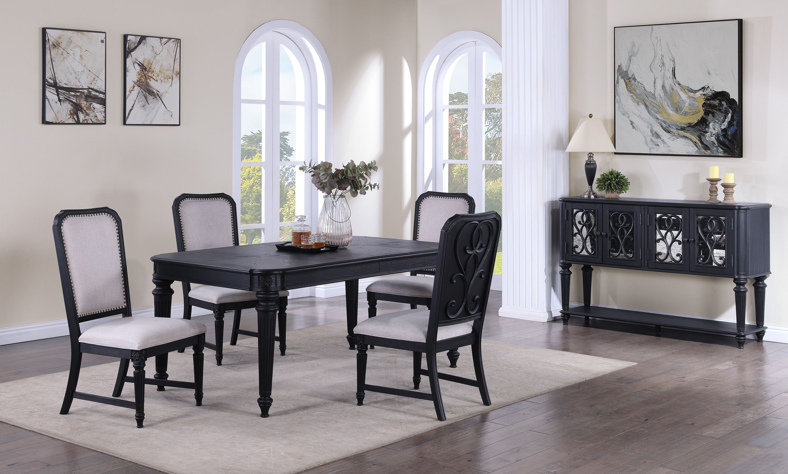 Kingsbury - Dining Table (18 Leaf) - Black