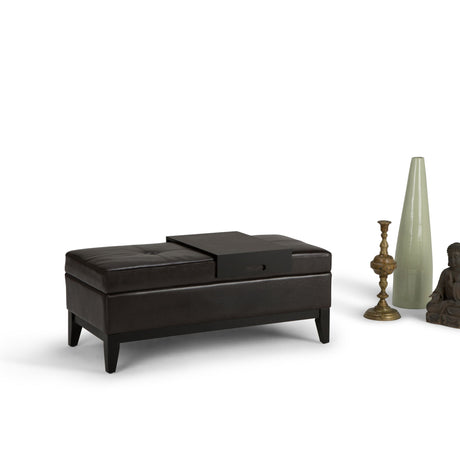 Oregon - Contemporary Storage Ottoman Bench With Tray - view 40