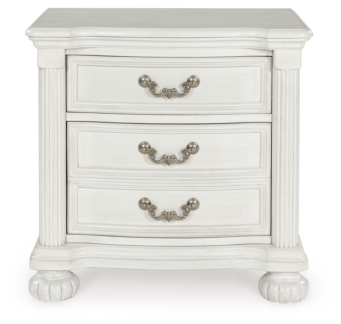 Montelaine - Antique White - Three Drawer Night Stand by Benchcraft® | Bel Furniture