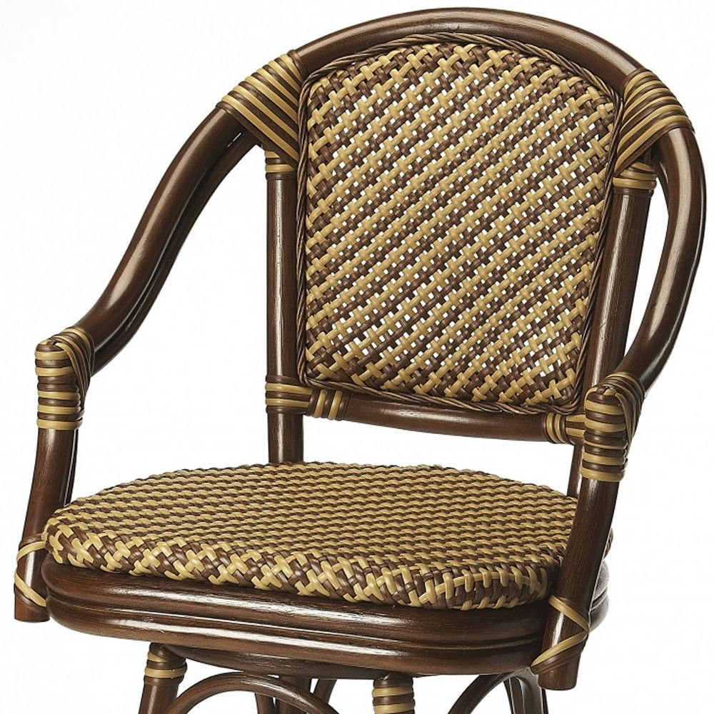 Rattan Bar Chair - Brown