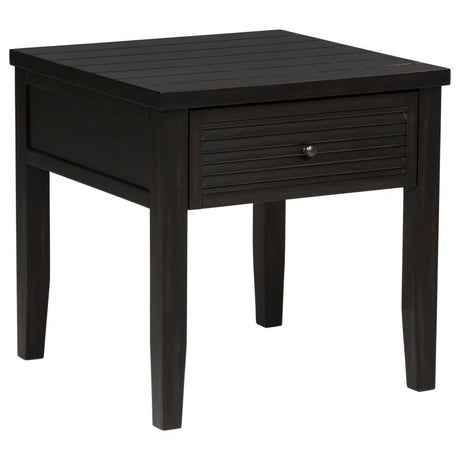 Concord - 1-Drawer Square End Table - Distressed Java by Coaster Fine Furniture | Bel Furniture
