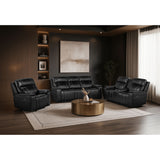 Gary - Power Reclining Sofa With Pillow Top Arms, Hidden Cup Holders - Black