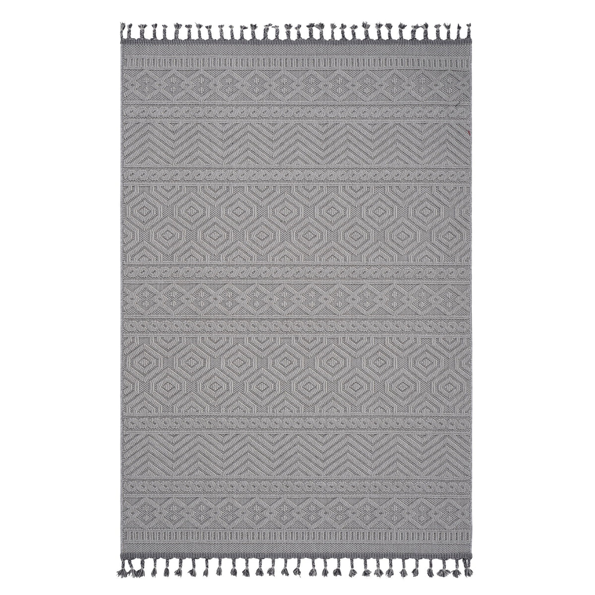 Guros 8' X 10' Geometric Indoor and Outdoor Area Rug White