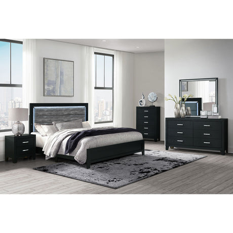 Carlos - 5 Pieces Queen Bedroom Set, Modern Design - Black - view 9