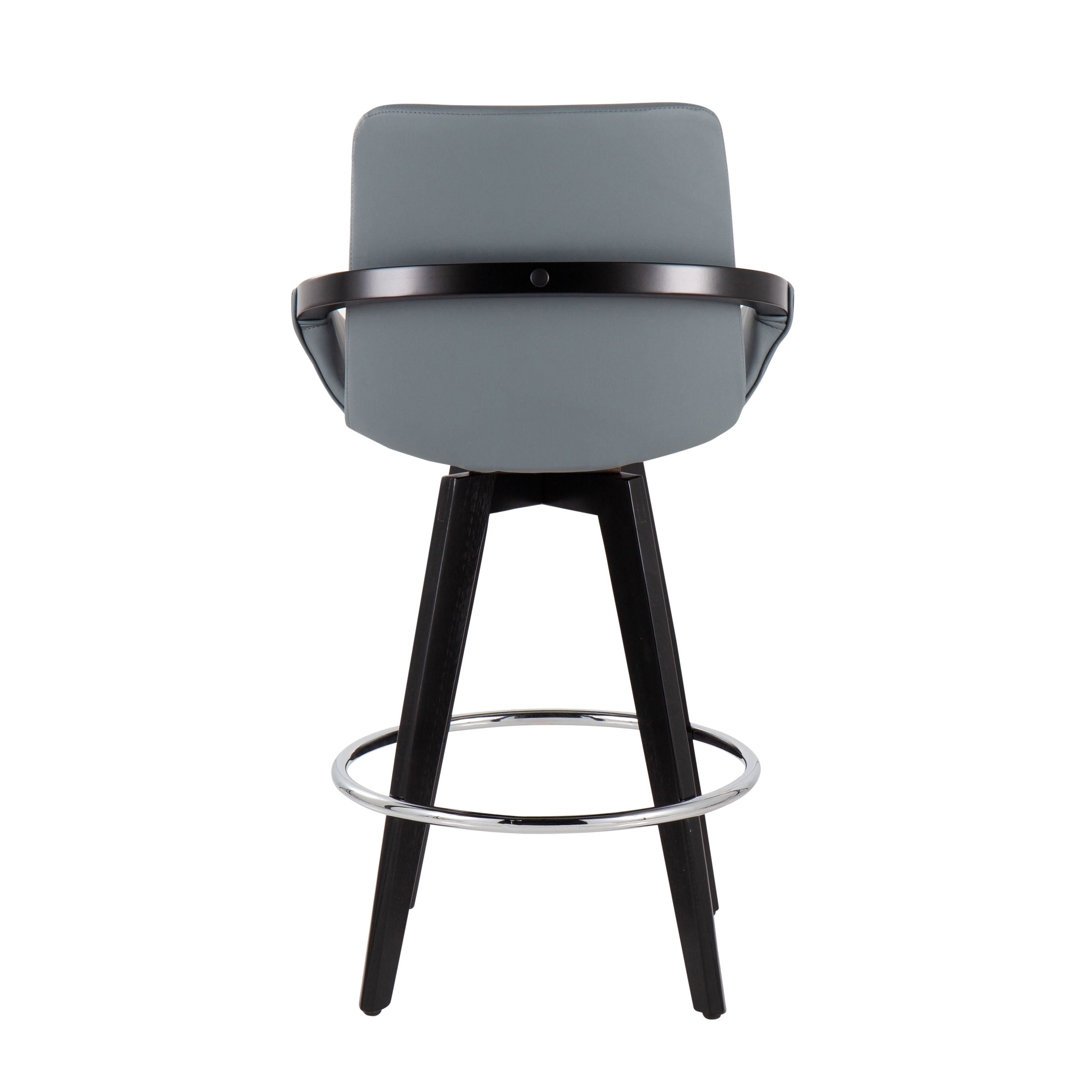 Cosmo - Contemporary Fixed Height Counter Stool With Swivel And Round Footrest (Set of 2)