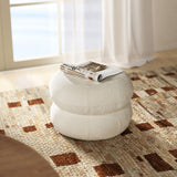 Nest - Low Round Upholstered Ottoman by Jennifer Taylor Home | Bel Furniture