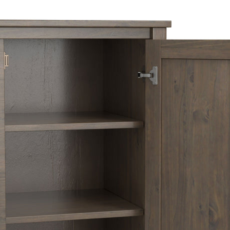 Ela - Sideboard With Wine Storage - Smoky Brown by Simpli-Home | Bel Furniture