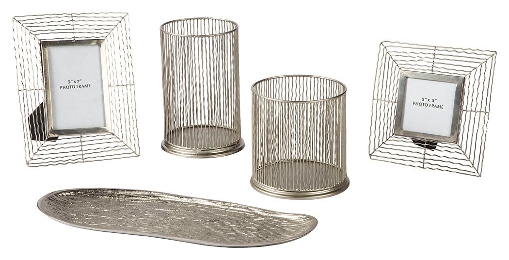 Dympna - Silver Finish - Accessory Set (Set of 5) by Signature Design by Ashley® | Bel Furniture