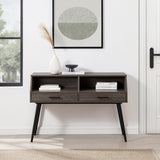 Contemporary 2 Drawer Angled Entry Table - Slate Gray by Walker Edison | Bel Furniture