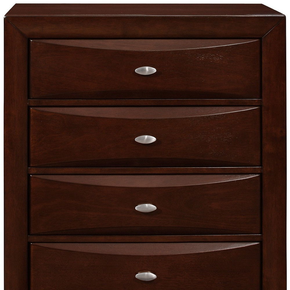 New Chest With 5 Chambared Drawer - Merlot