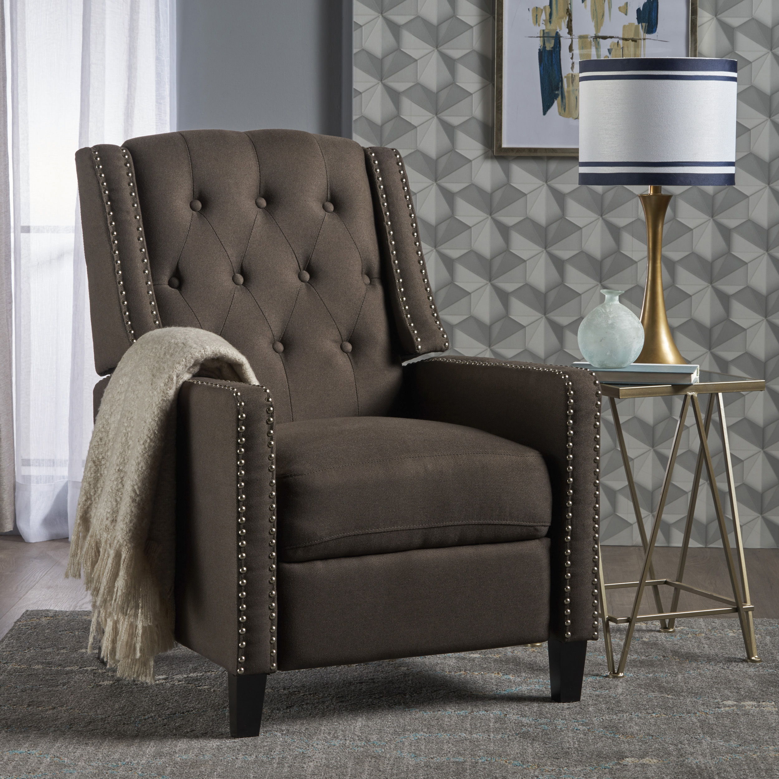 Classic Fabric Push Back Chair